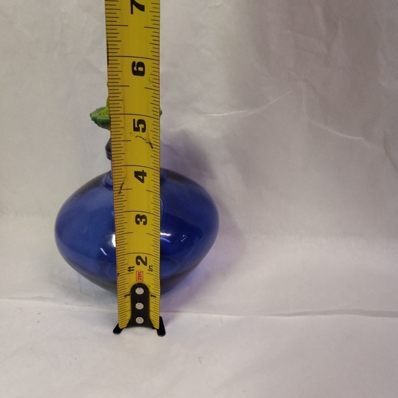 VINTAGE REDOLERE Cobalt Blue Decanter with Frog Figurine Stopper Collectible - Picture 7 of 8
